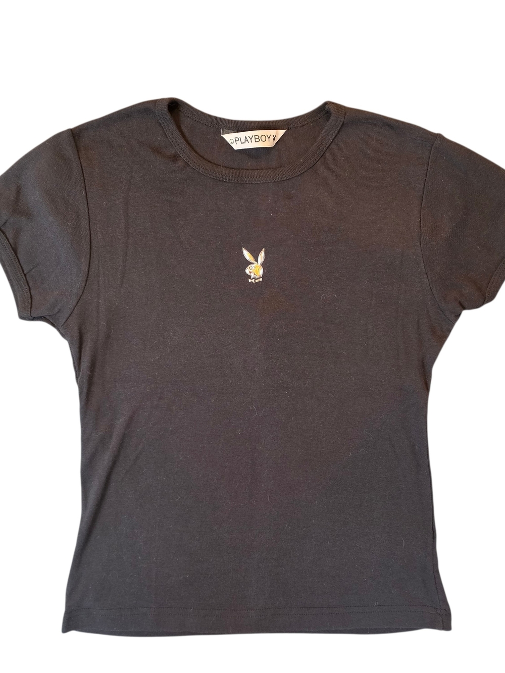 Playboy Bunny Shirt Womans Large Black 90s Y2K Grunge Festival Classic Music